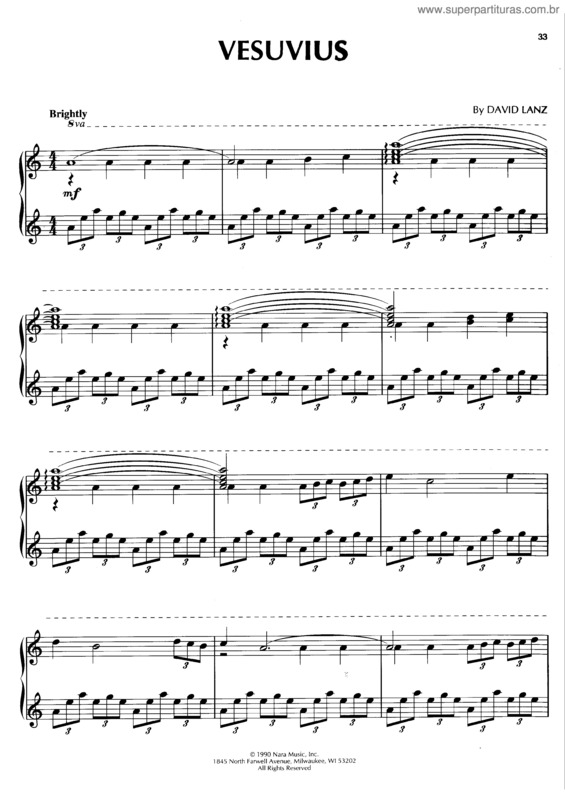 Partitura da música Vesuvius