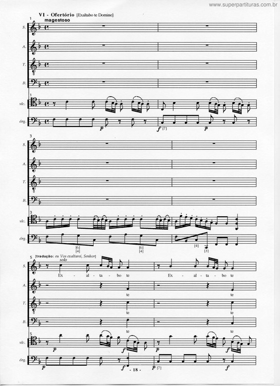 Partitura da música VI - Ofertório