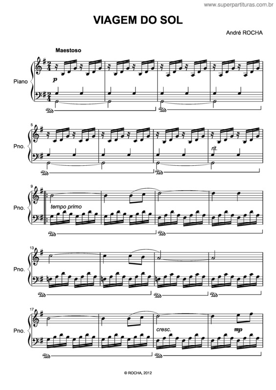 Partitura da música Viagem Do Sol
