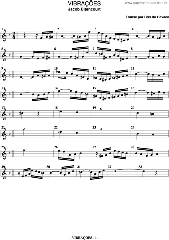 Partitura da música Vibrações v.2