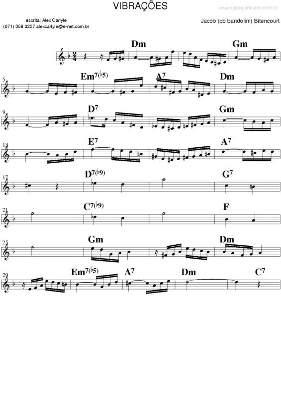 Partitura da música Vibrações