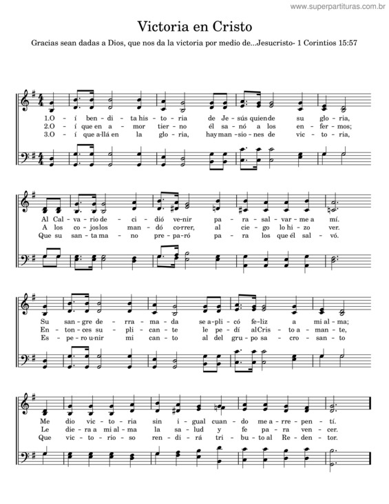 Partitura da música Victoria En Cristo – E. M. Bartlett