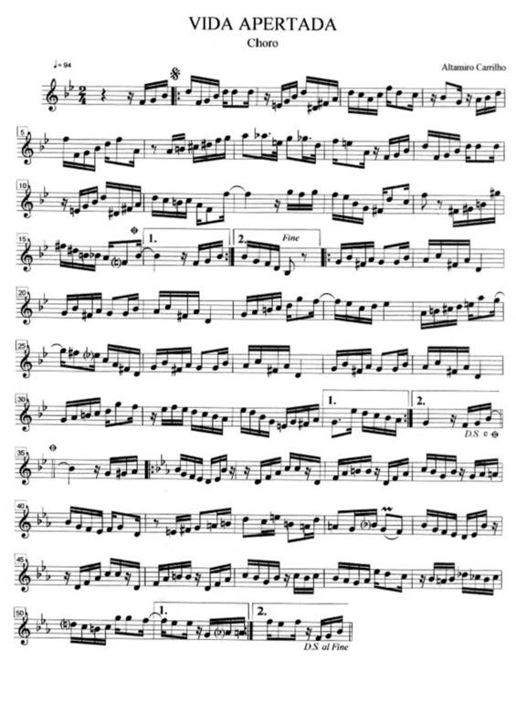 Partitura da música Vida Apertada v.3