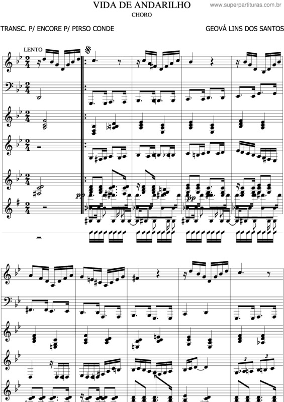 Partitura da música Vida De Andarilho v.2