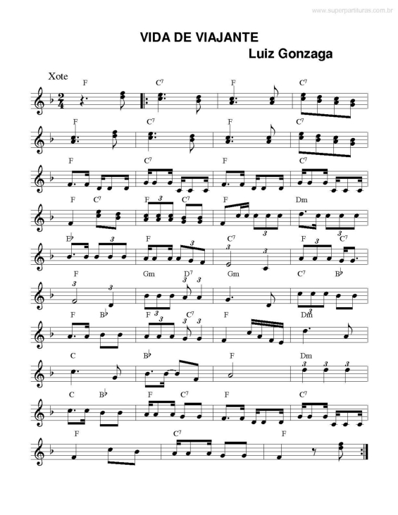 Partitura da música Vida de Viajante