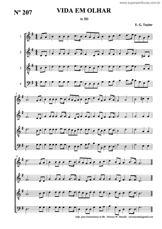 Partitura da música Vida Em Olhar v.2