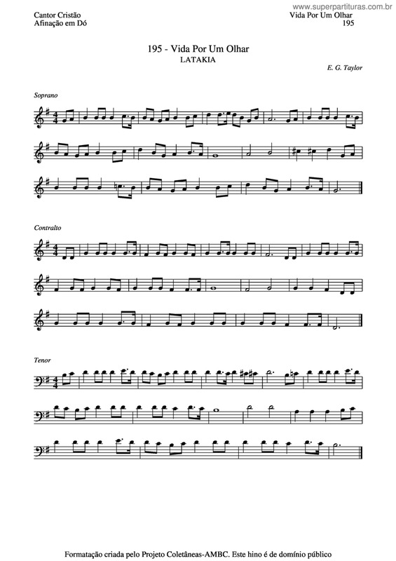 Partitura da música Vida Por Um Olhar v.2