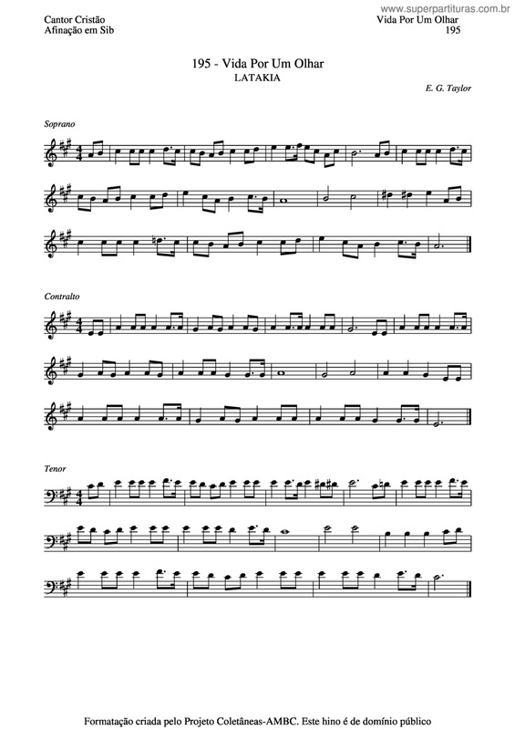 Partitura da música Vida Por Um Olhar v.3