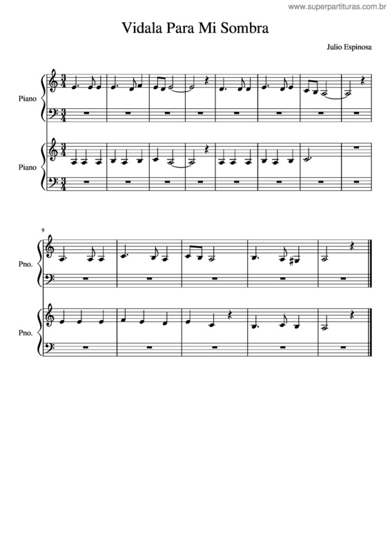 Partitura da música Vidala Para Mi Sombra v.2