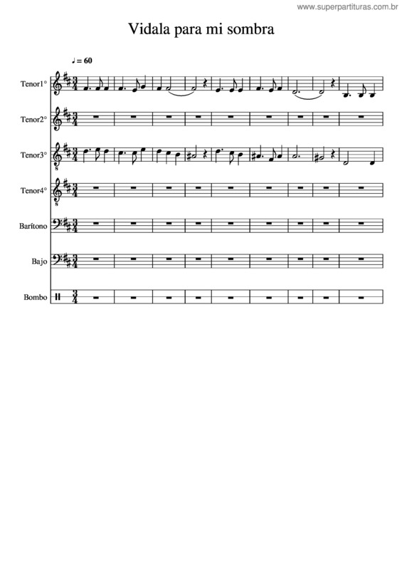 Partitura da música Vidala Para Mi Sombra v.4