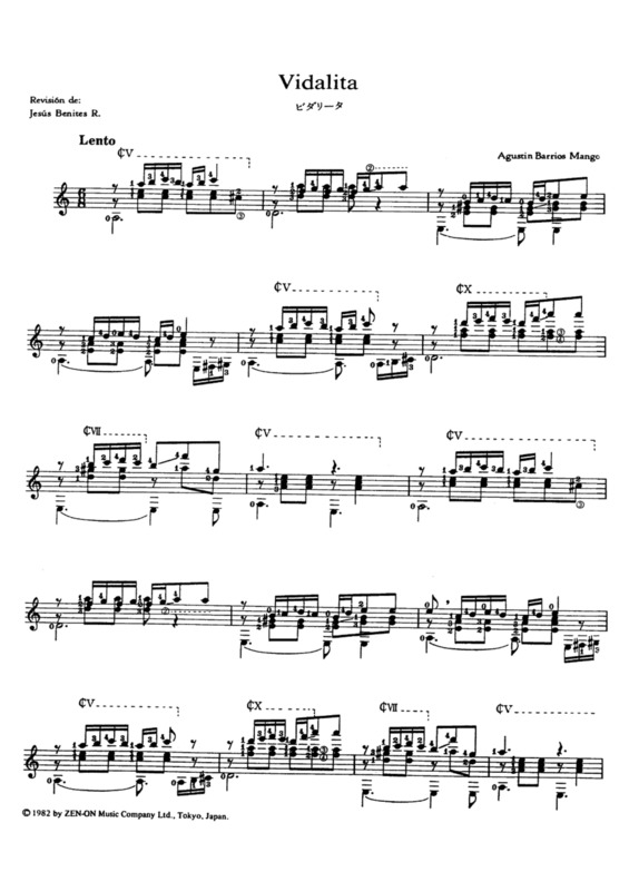 Partitura da música Vidalita