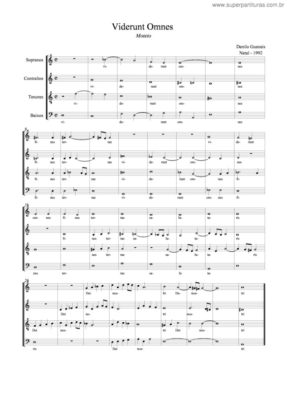 Partitura da música Viderunt Omnes