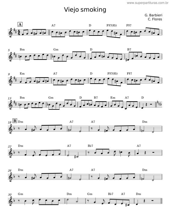Partitura da música Viejo Smoking