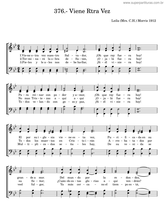 Partitura da música Viene Otra Vez – Leila Morris