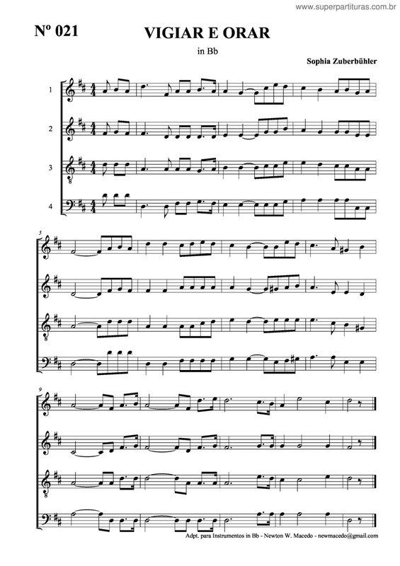 Partitura da música Vigiar E Orar v.6