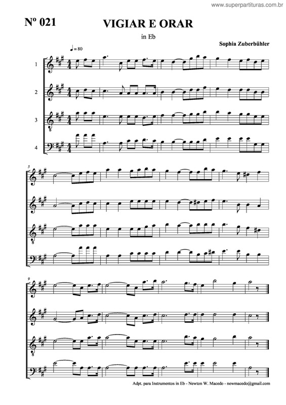 Partitura da música Vigiar E Orar v.7