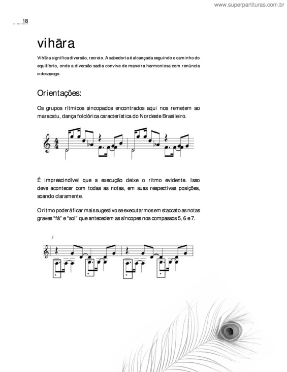 Partitura da música Vihara