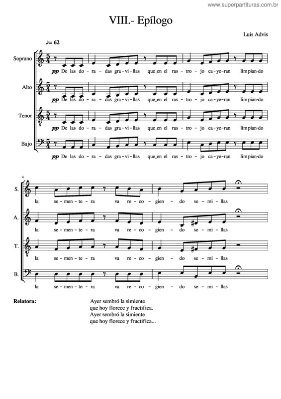Partitura da música Viii Ep Logo Satb