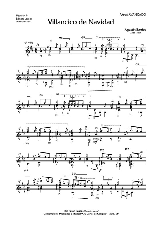 Partitura da música Villancico de Navidad