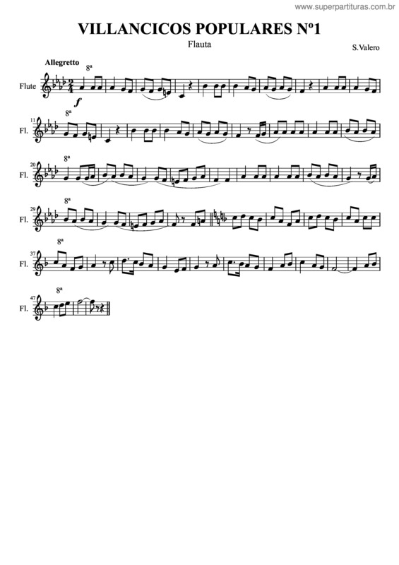 Partitura da música Villancicos Populares Nº 1