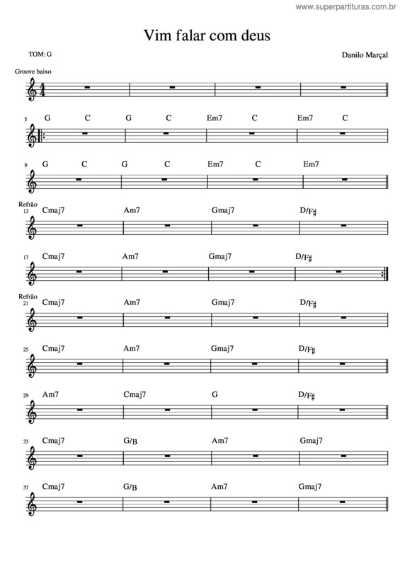 Partitura da música Vim Falar Com Deus