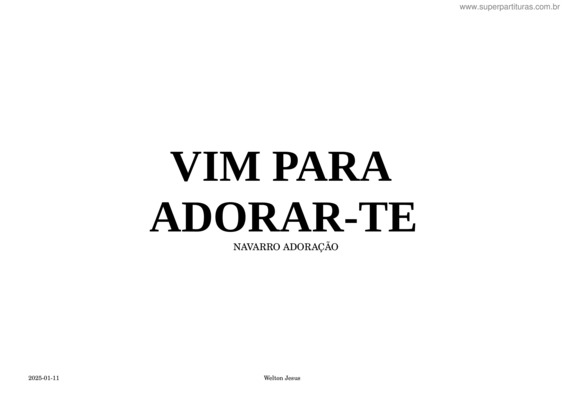 Partitura da música Vim Para Adorar–Te – E – Adoração E Adoradores – Violão + Tablatura