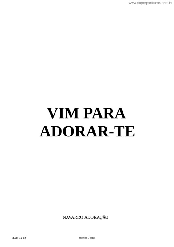 Partitura da música Vim Para Adorar–Te – E – Adoração E Adoradores – Violão