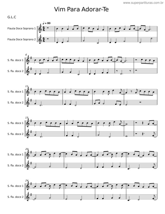 Partitura da música Vim Para Adorar–Te v.11
