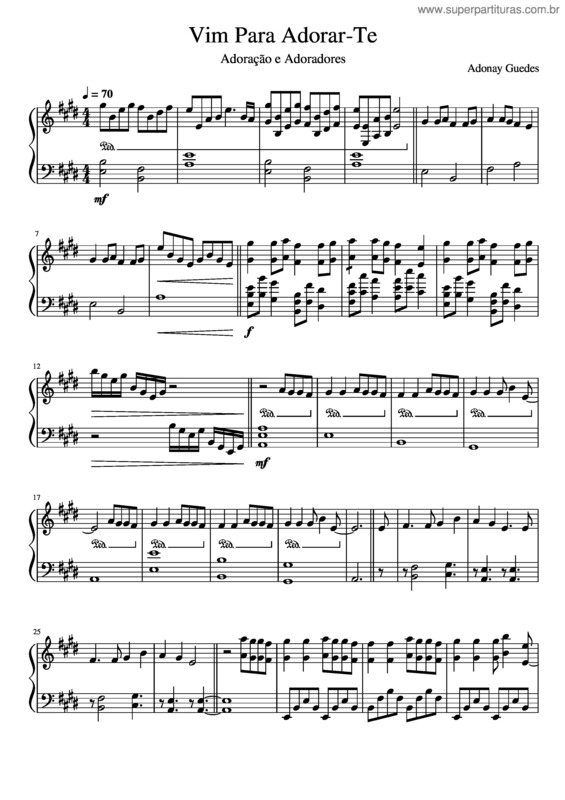 Partitura da música Vim Para Adorar-Te v.8
