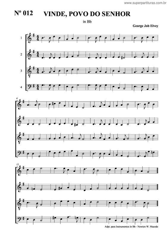 Partitura da música Vinde, Povo Do Senhor v.2