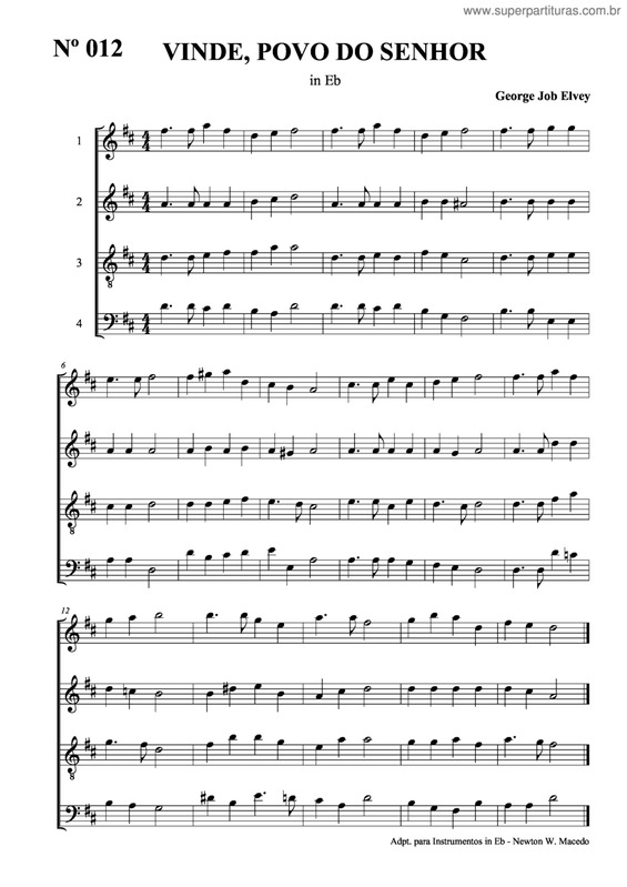 Partitura da música Vinde, Povo Do Senhor v.3