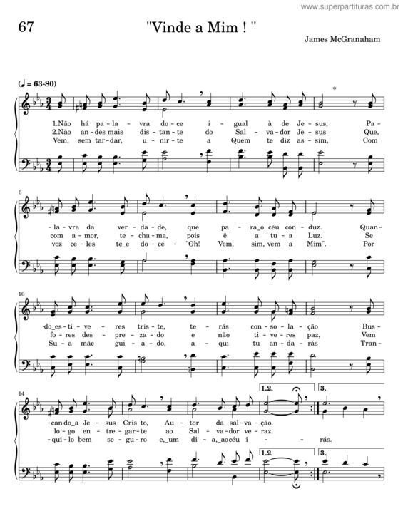 Partitura da música Vinde A Mim! – James Mcgranaham v.2