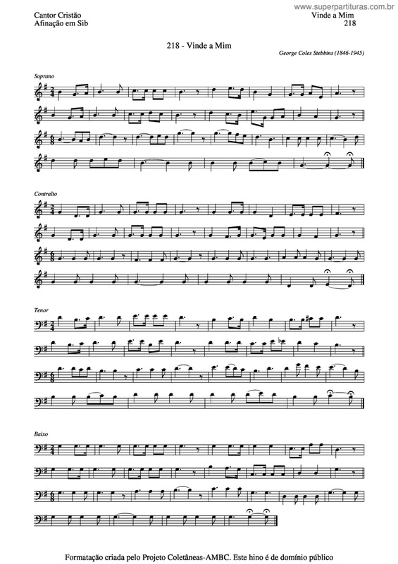 Partitura da música Vinde A Mim v.4