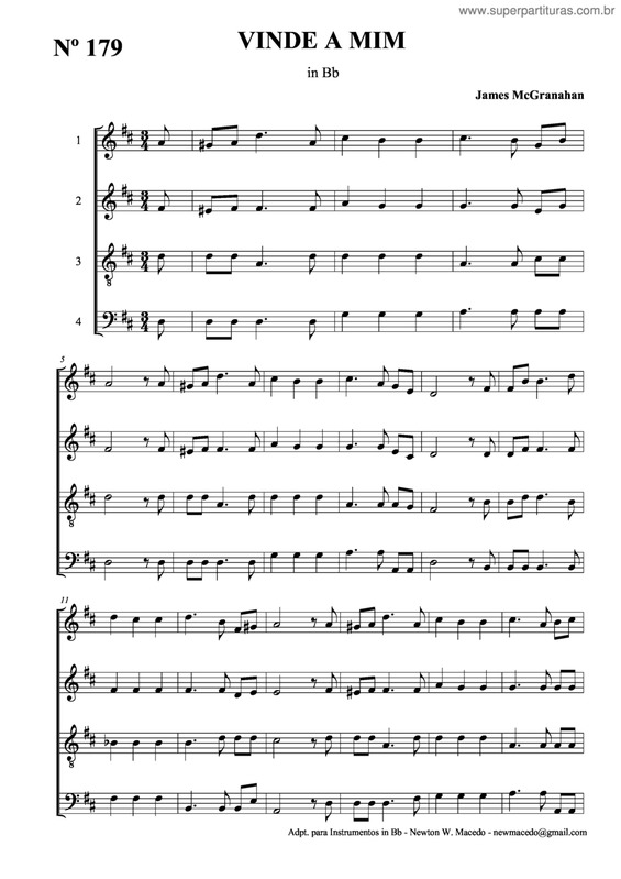 Partitura da música Vinde A Mim v.6