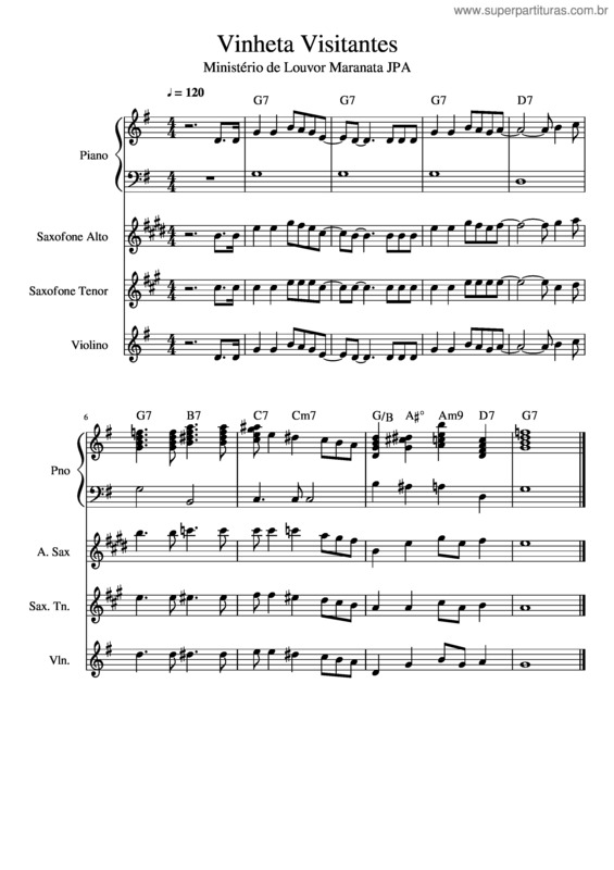 Partitura da música Vinheta Visitantes