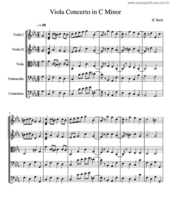 Partitura da música Viola Concerto In C Minor