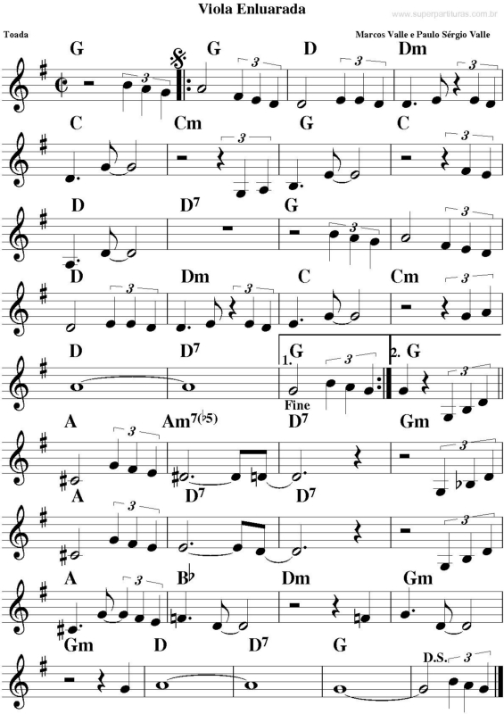Partitura da música Viola Enluarada v.3