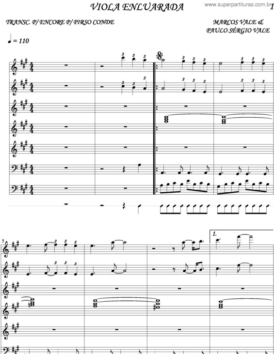 Partitura da música Viola Enluarada v.4