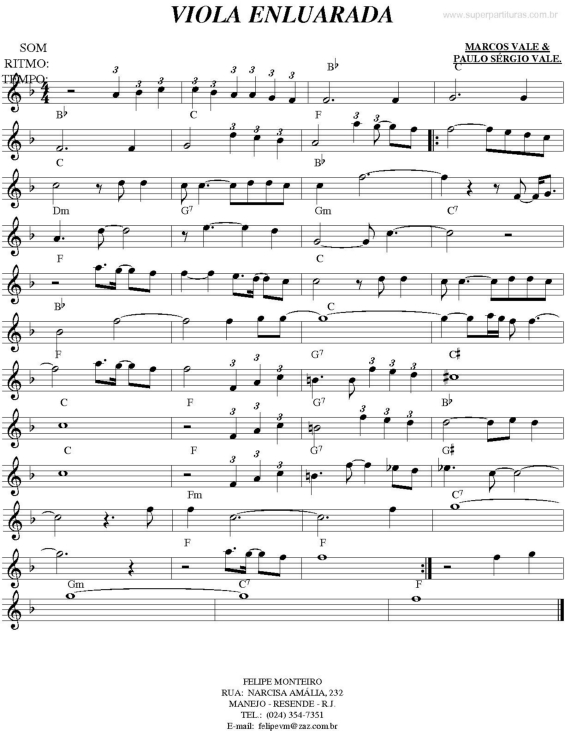 Partitura da música Viola Enluarada