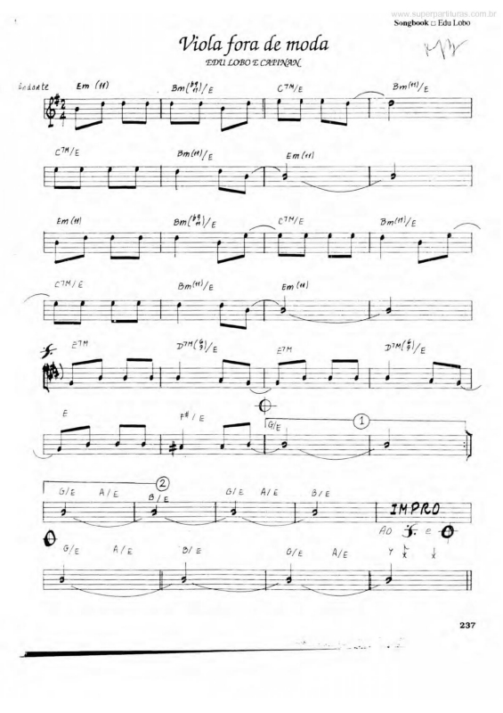 Partitura da música Viola For a de Moda