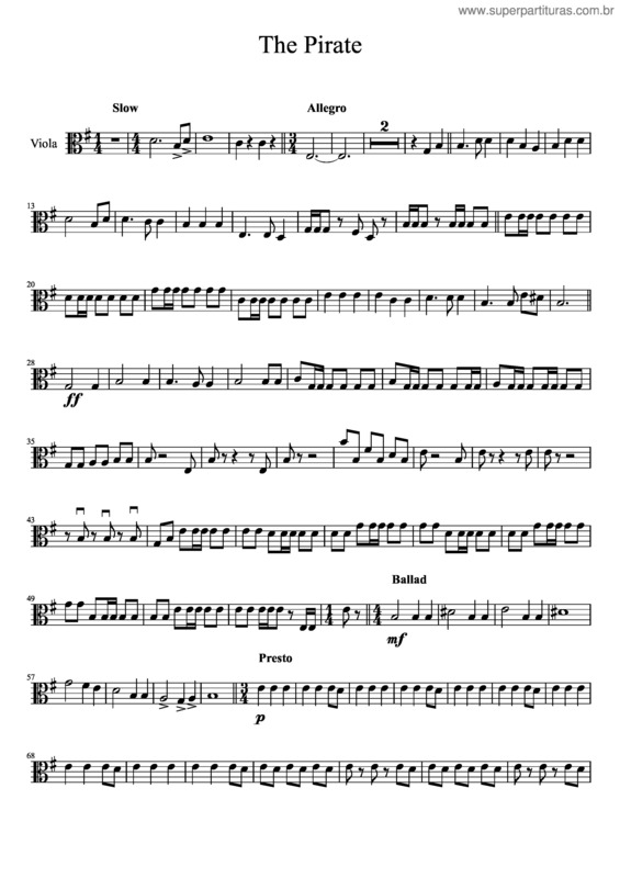 Partitura da música Viola For Pirate