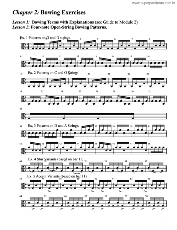 Partitura da música Viola Skills Unit 4 Bowing Exercises