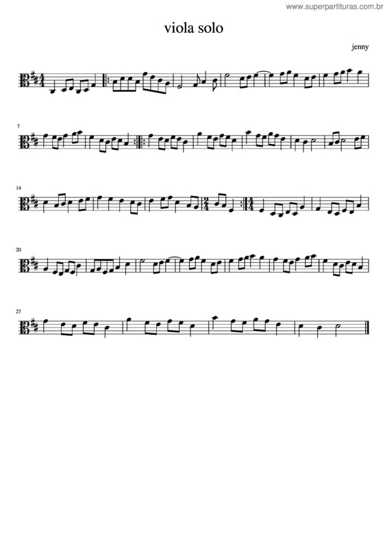 Partitura da música Viola Solo v.2