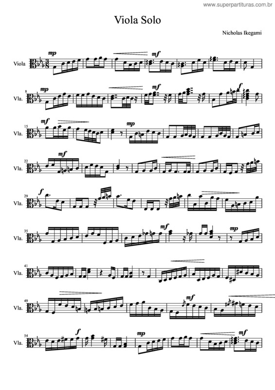 Partitura da música Viola Suite