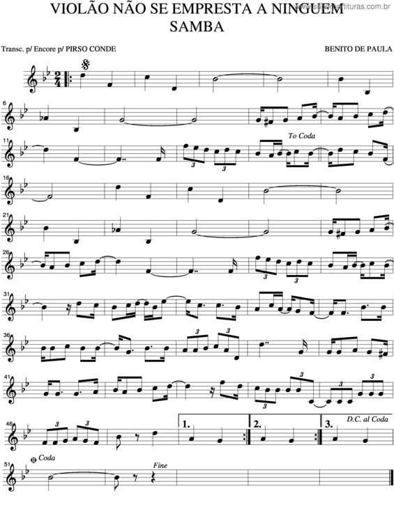 Partitura da música Violão Não Se Empresta A Ninguem