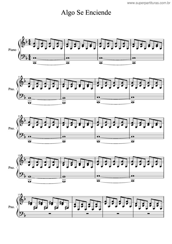 Partitura da música Violetta – Algo Se Enciende