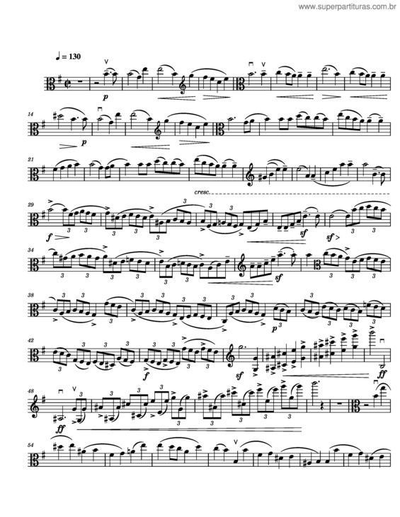 Partitura da música Violin Concerto, Op.64 – Felix Mendelssohn