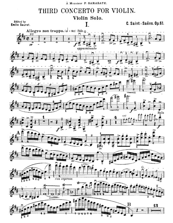 Partitura da música Violin Concerto 3