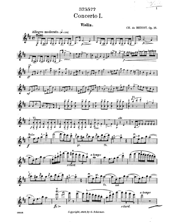 Partitura da música Violin Concerto No. 1 v.6