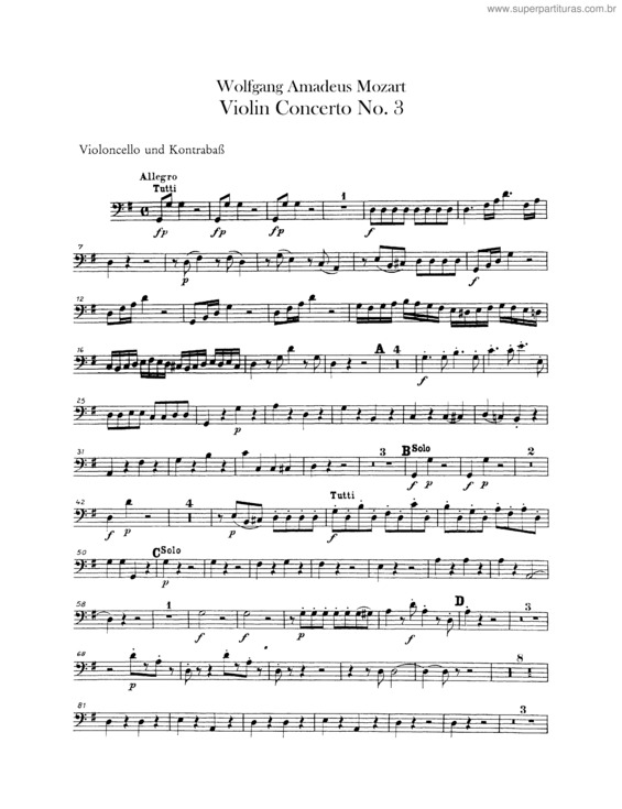 Partitura da música Violin Concerto No. 3 v.3